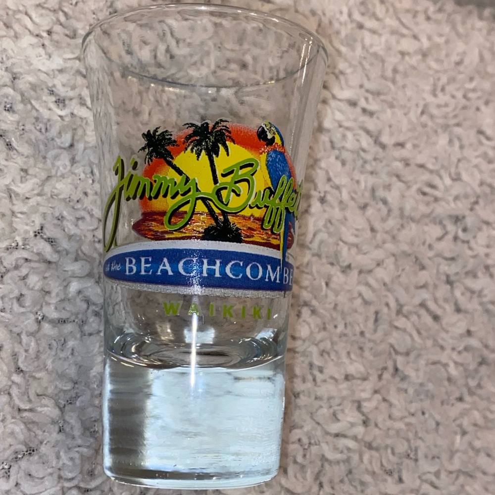Jimmy Buffett’s Shot Glass at the beachcomber Waikiki souvenir memorabilia